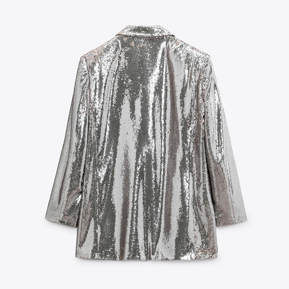 Zara 2pcs Shoulder pad sequin blazer + pants set - Picture 11 of 15